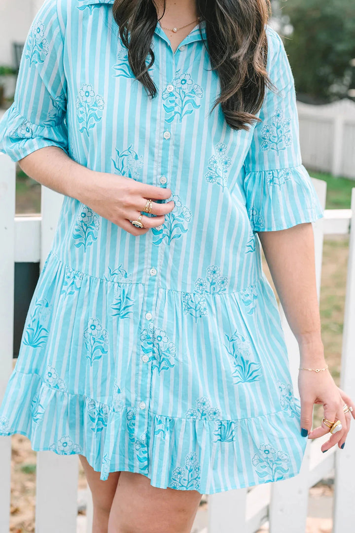 Sullivan Swing - Bluebell Stripe Womens Dress Victoria Dunn 