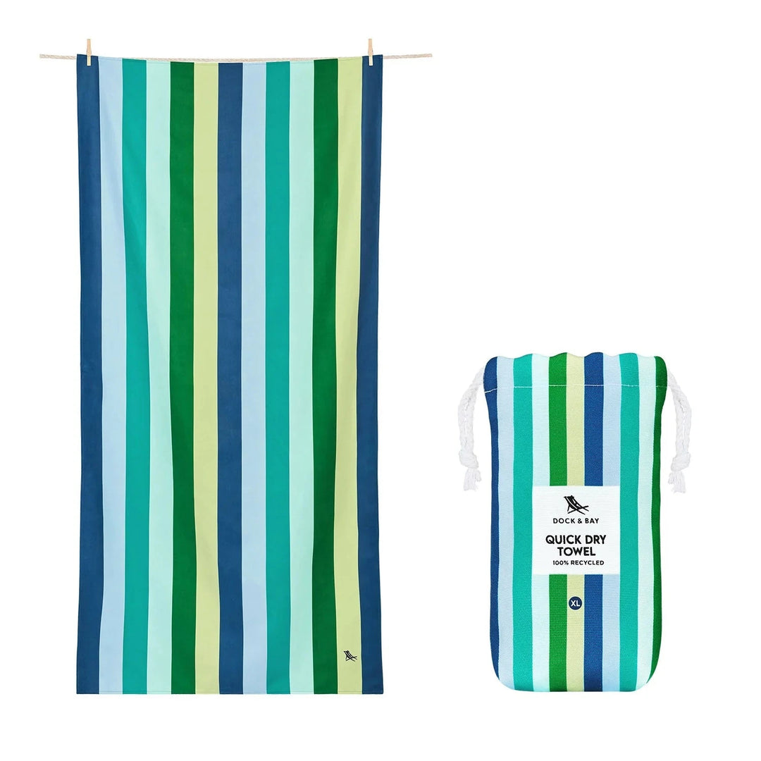 Summer Cabana Quick Dry Towel - Extra Large Beach Towels Dock and Bay Cool Lagoon 