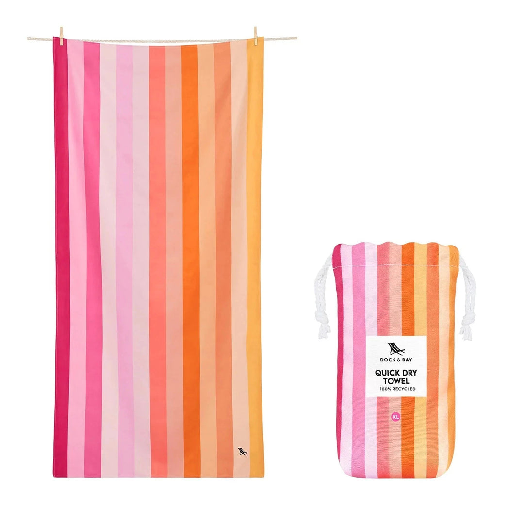 Summer Cabana Quick Dry Towel - Extra Large Beach Towels Dock and Bay Maimi Sorbet 