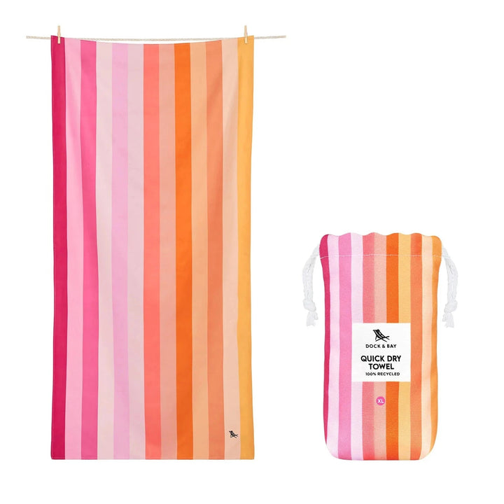 Summer Cabana Quick Dry Towel - Extra Large Beach Towels Dock and Bay Maimi Sorbet 