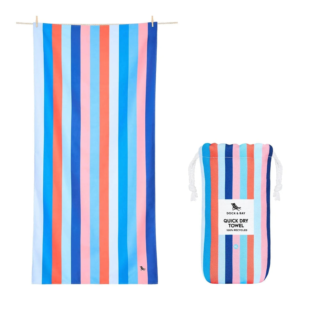 Summer Cabana Quick Dry Towel - Extra Large Beach Towels Dock and Bay Ocean Pavilion 