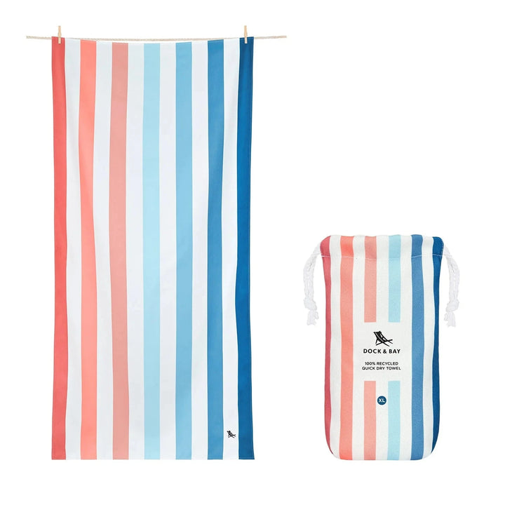 Summer Cabana Quick Dry Towel - Extra Large Beach Towels Dock and Bay Sand to Sea 