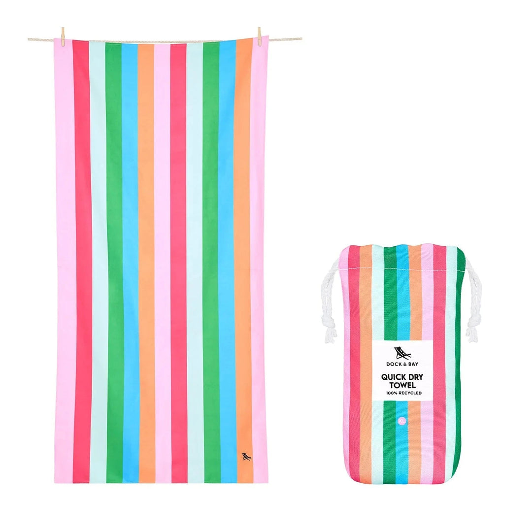Summer Cabana Quick Dry Towel - Extra Large Beach Towels Dock and Bay Tutti Frutti 