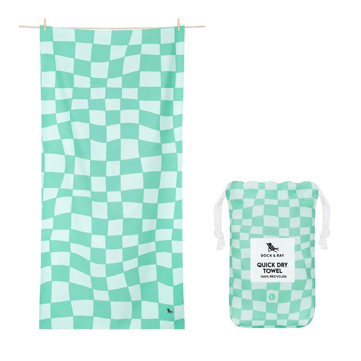 Summer Cabana Quick Dry Towel - Large Beach Towels Dock and Bay Check Mate 