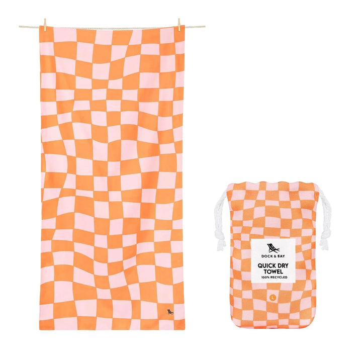 Summer Cabana Quick Dry Towel - Large Beach Towels Dock and Bay Groovy Check 