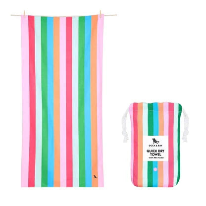 Summer Cabana Quick Dry Towel - Large Beach Towels Dock and Bay Tutti Frutti 