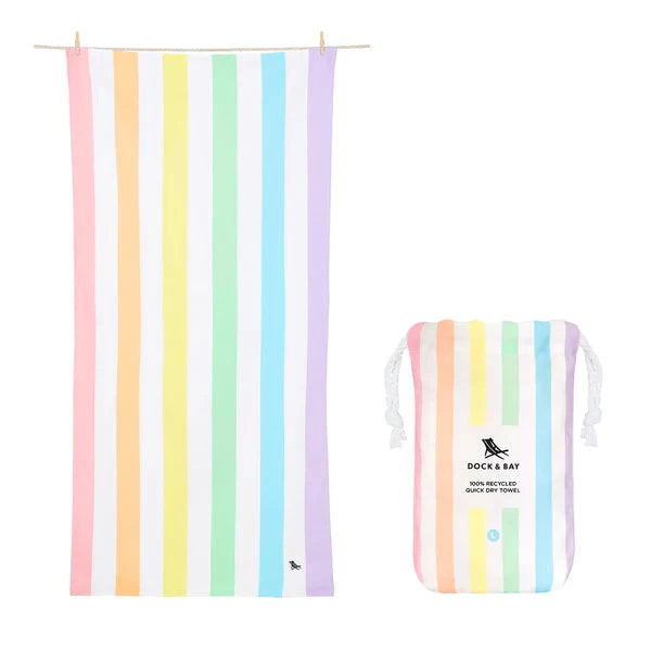 Summer Cabana Quick Dry Towel - Large Beach Towels Dock and Bay Unicorn Waves 