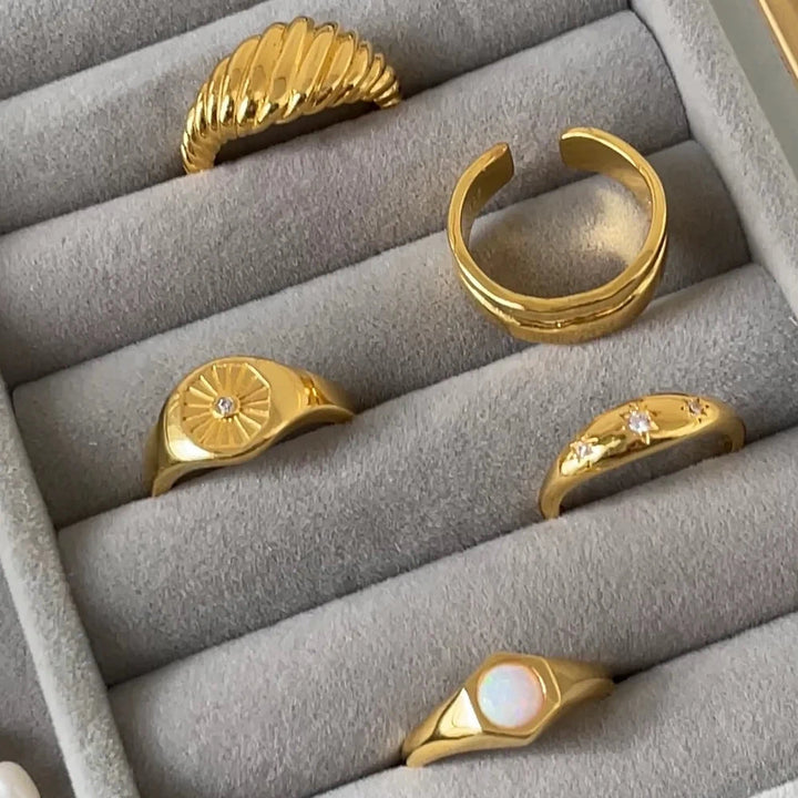 Sunbeam Signet Ring - Gold Womens Ring FYB 