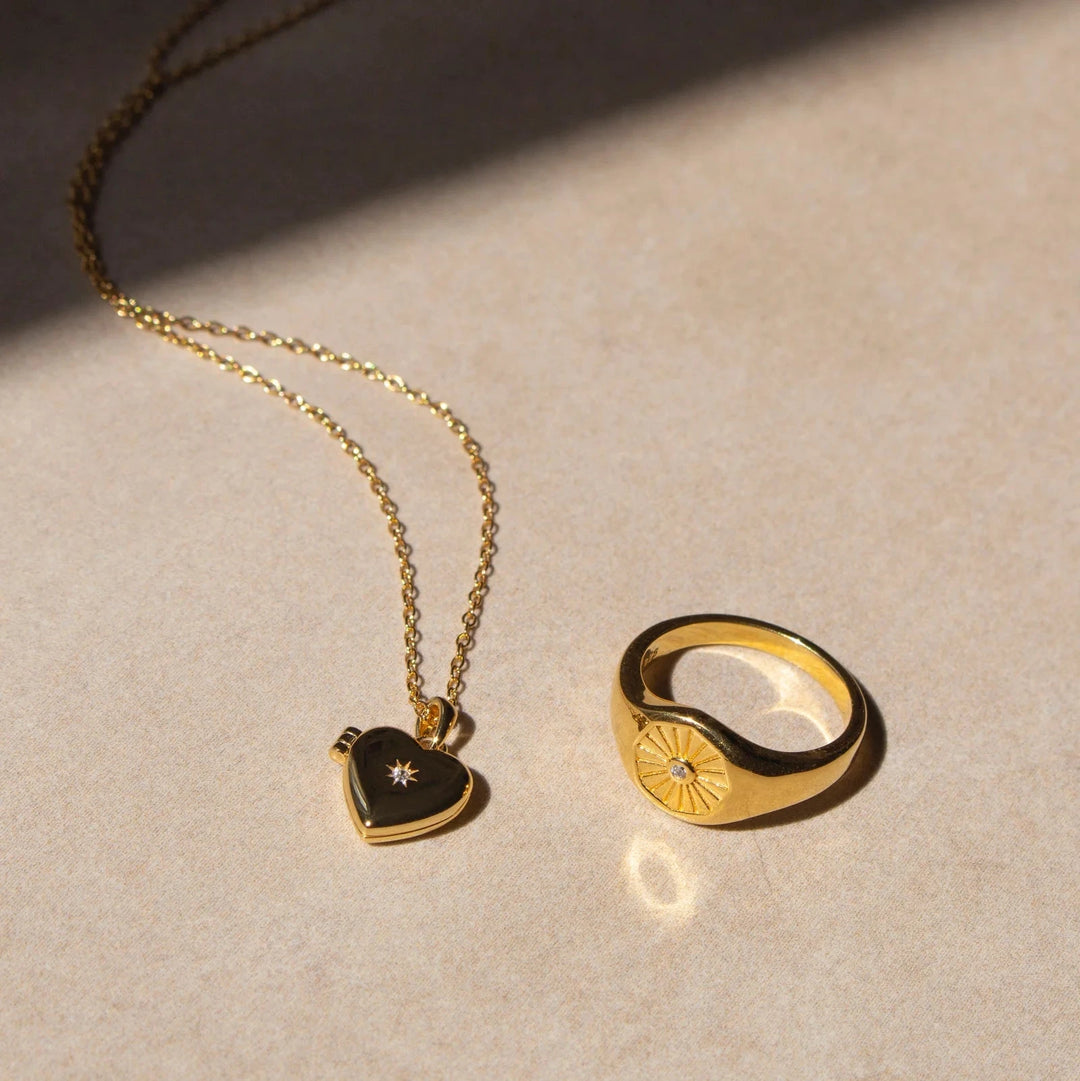 Sunbeam Signet Ring - Gold Womens Ring FYB 