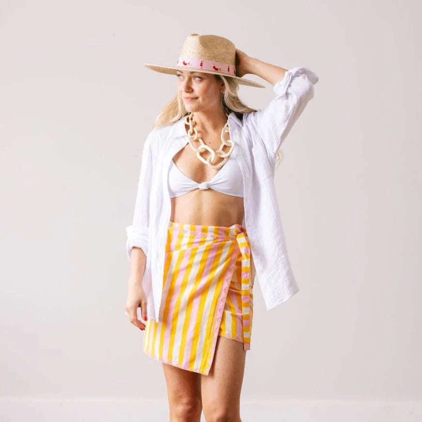 Sunkissed Stripe Marina Sarong Womens Cover Up Sunshine Tienda 