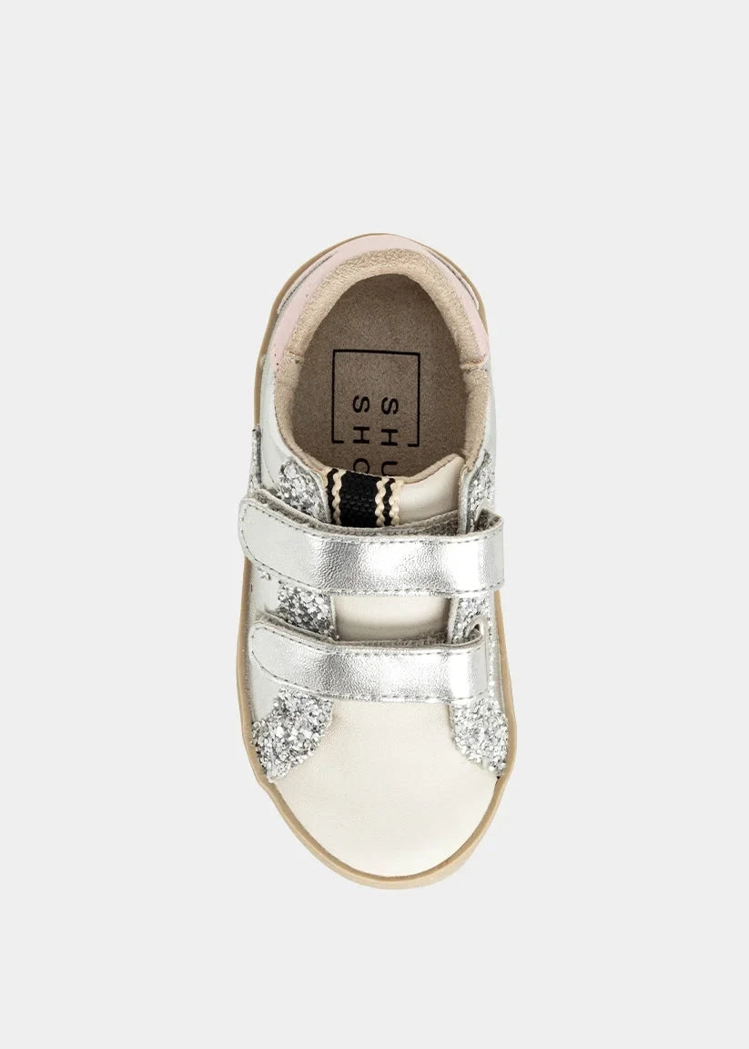 Sunny Toddler Sneakers - Silver Sparkle Children Shoes ShuShop 