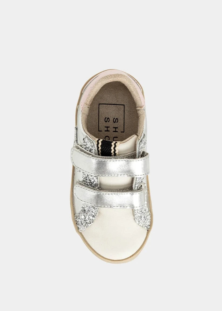 Sunny Toddler Sneakers - Silver Sparkle Children Shoes ShuShop 