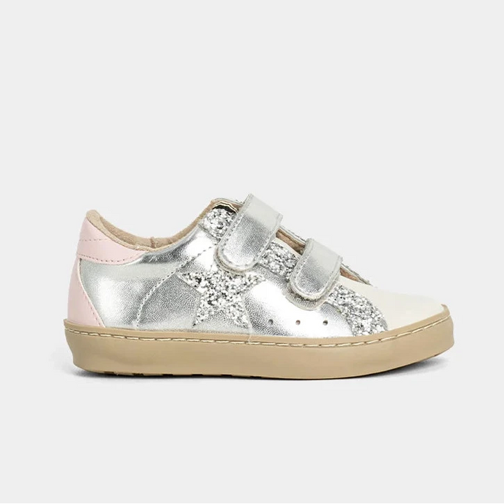 Sunny Toddler Sneakers - Silver Sparkle Children Shoes ShuShop 