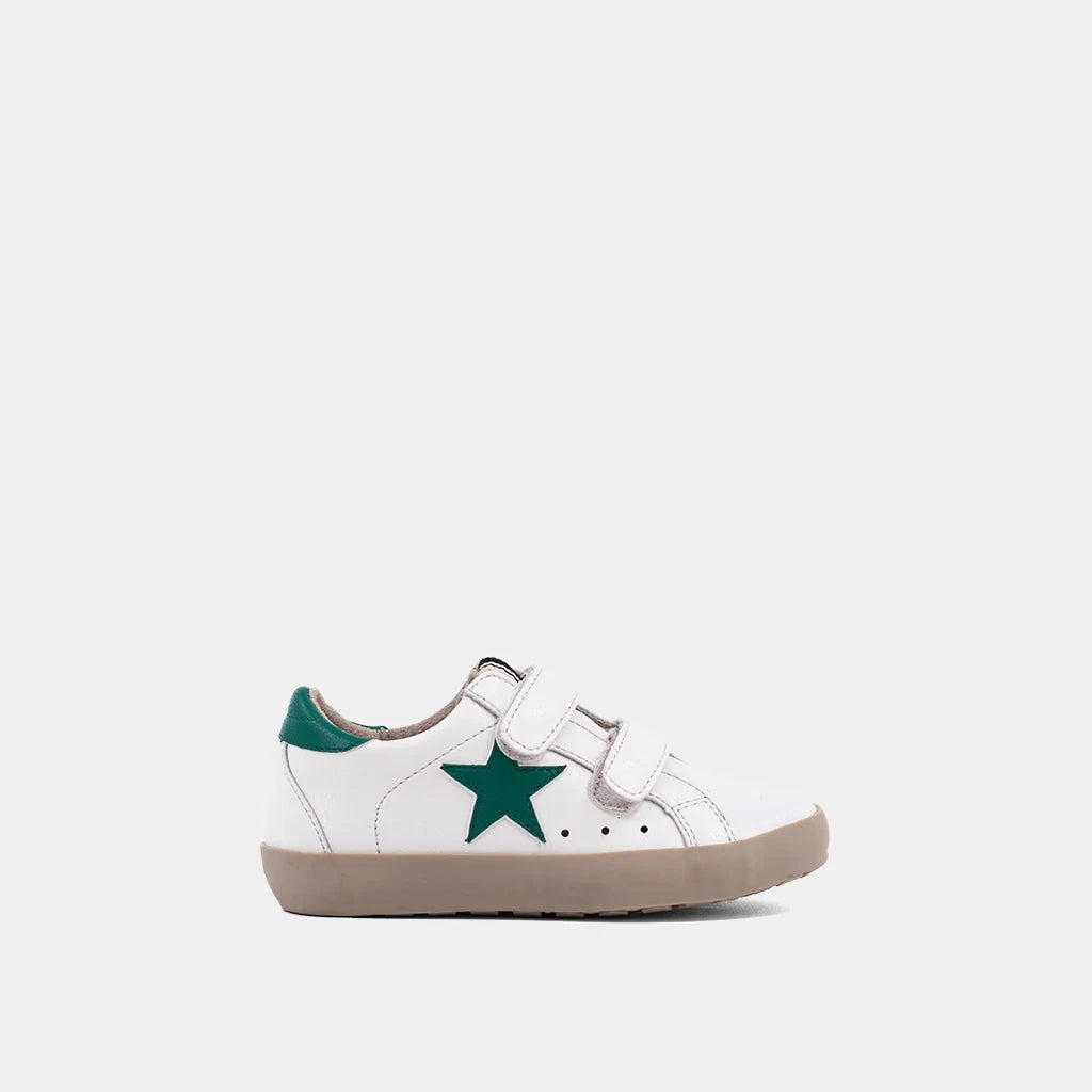 Sunny Toddler Sneakers - White with Green Children Shoes ShuShop 