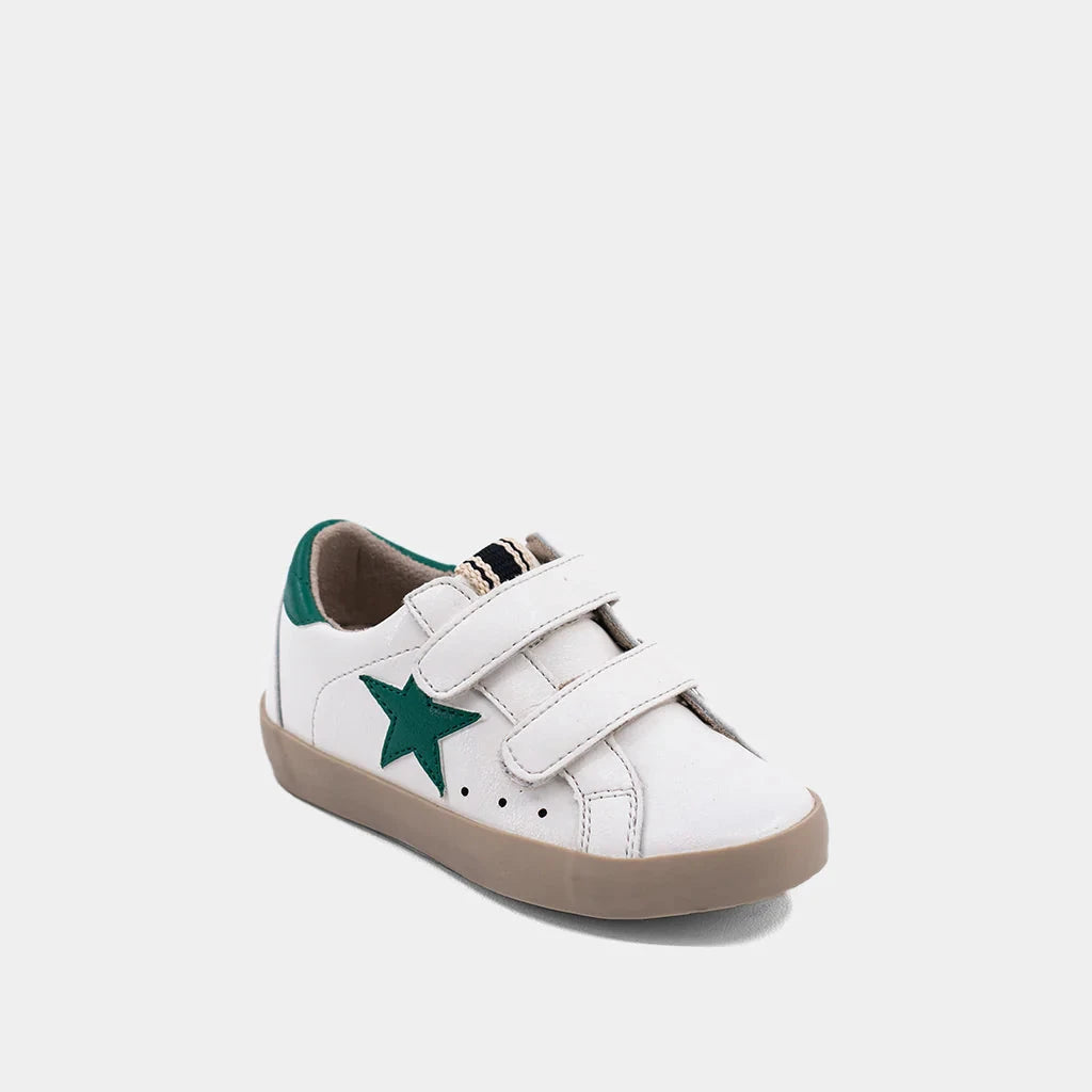 Sunny Toddler Sneakers - White with Green Children Shoes ShuShop 