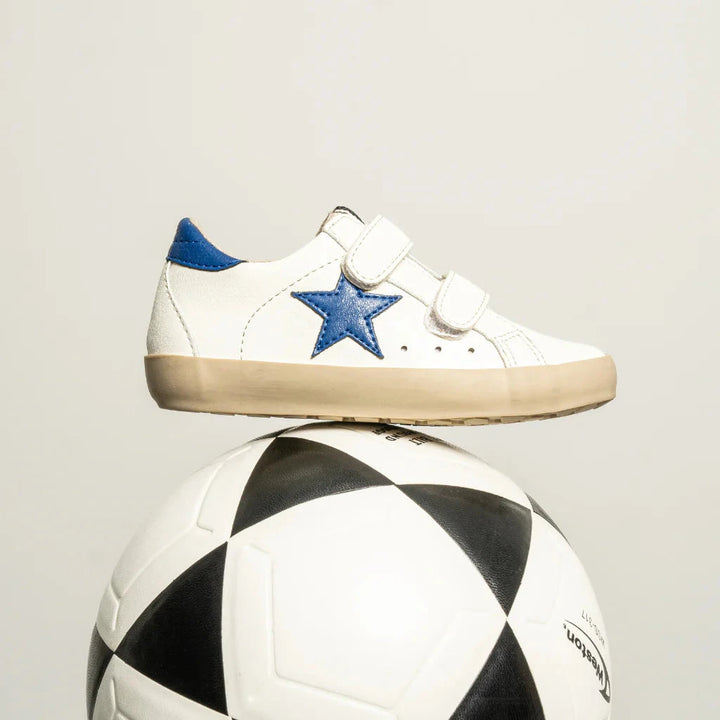 Sunny Toddler Sneakers - White with Navy Children Shoes ShuShop 