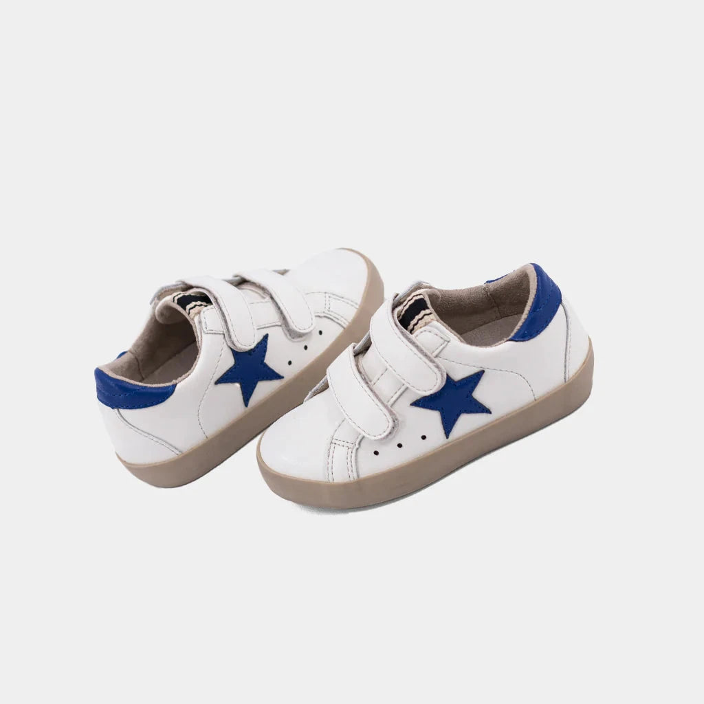 Sunny Toddler Sneakers - White with Navy Children Shoes ShuShop 