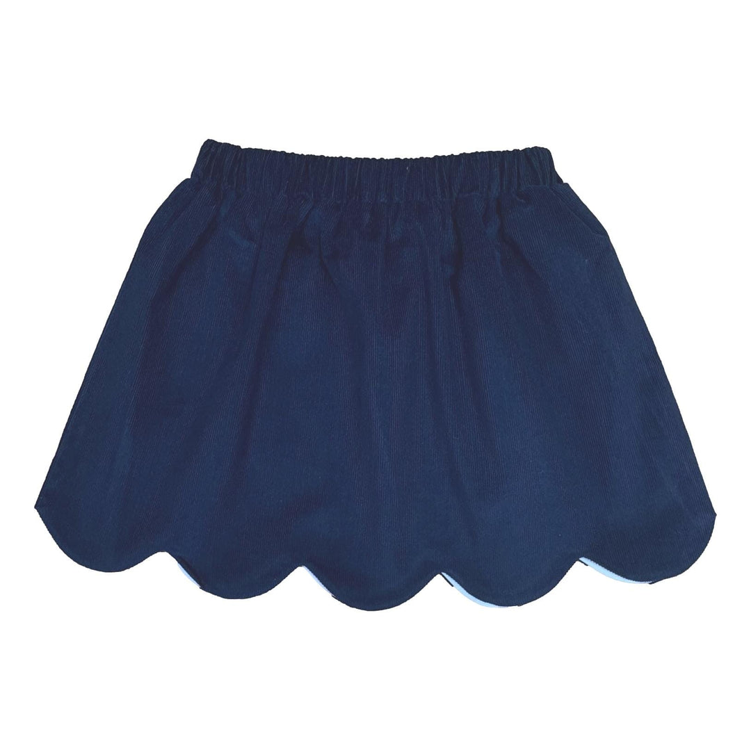 Susie Scallop Corduroy Skort - High Point Navy Girl Skirt Lullaby Set 