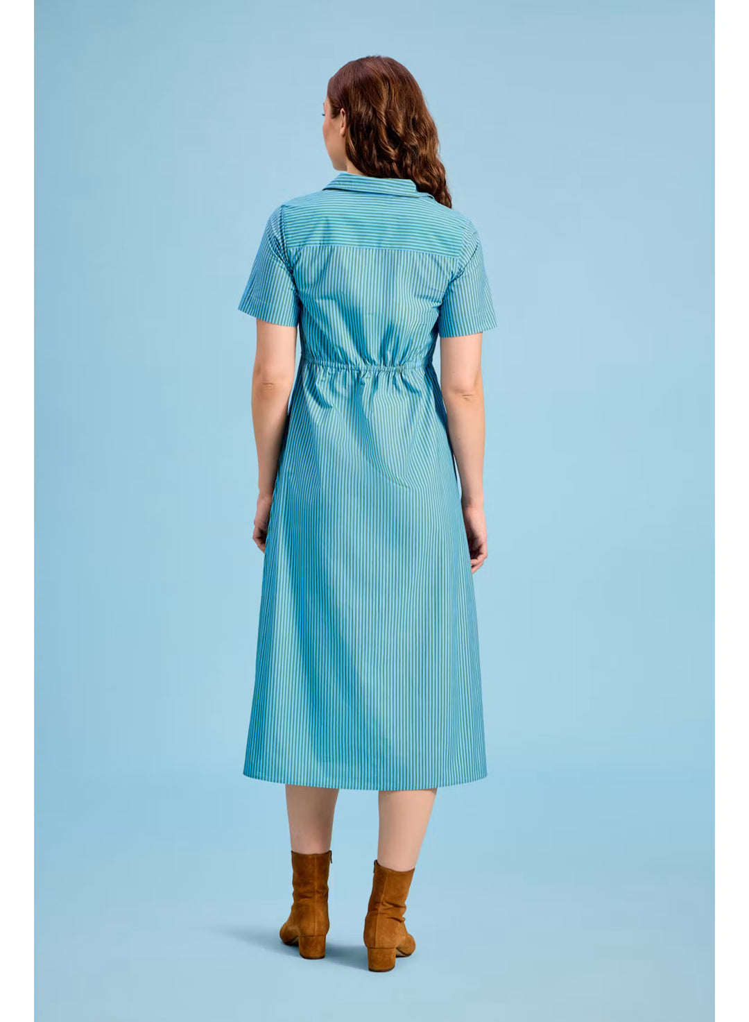 Sutton Dress - Cedar Pinestripe Womens Dress Livro 