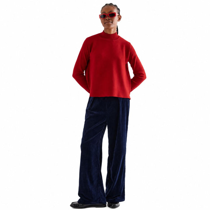 Sutton Mock Neck Sweater - Red Womens Dress Compania Fantastica 
