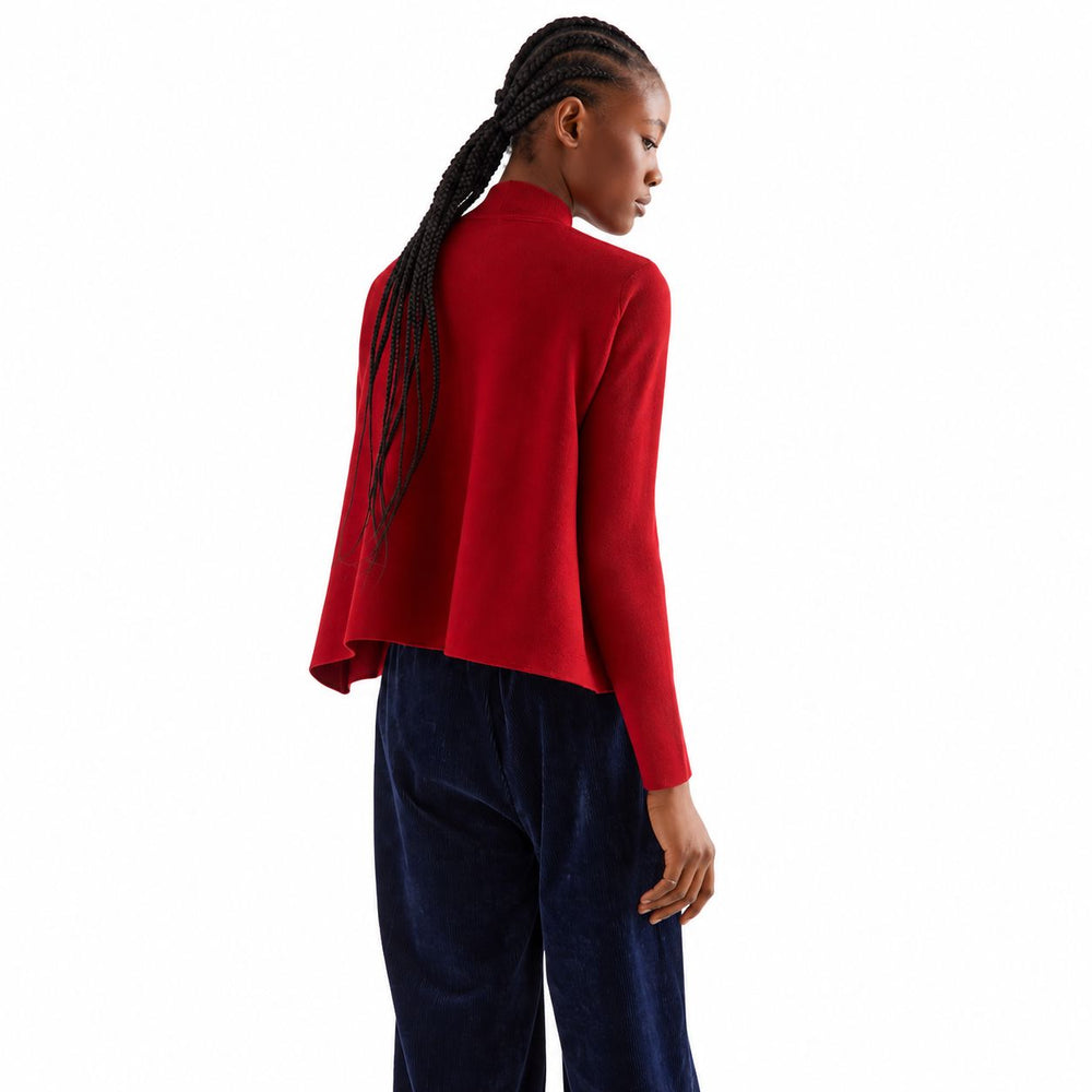 Sutton Mock Neck Sweater - Red Womens Dress Compania Fantastica 