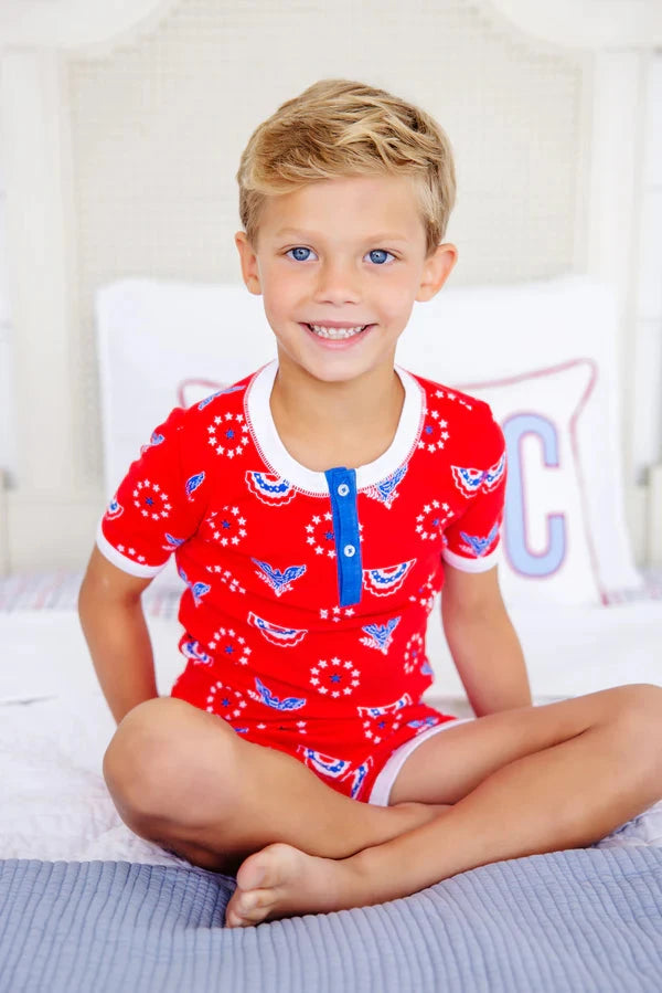 Sutton's Shorts Set - Star Spangled Swag Boy Pajamas Beaufort Bonnet 