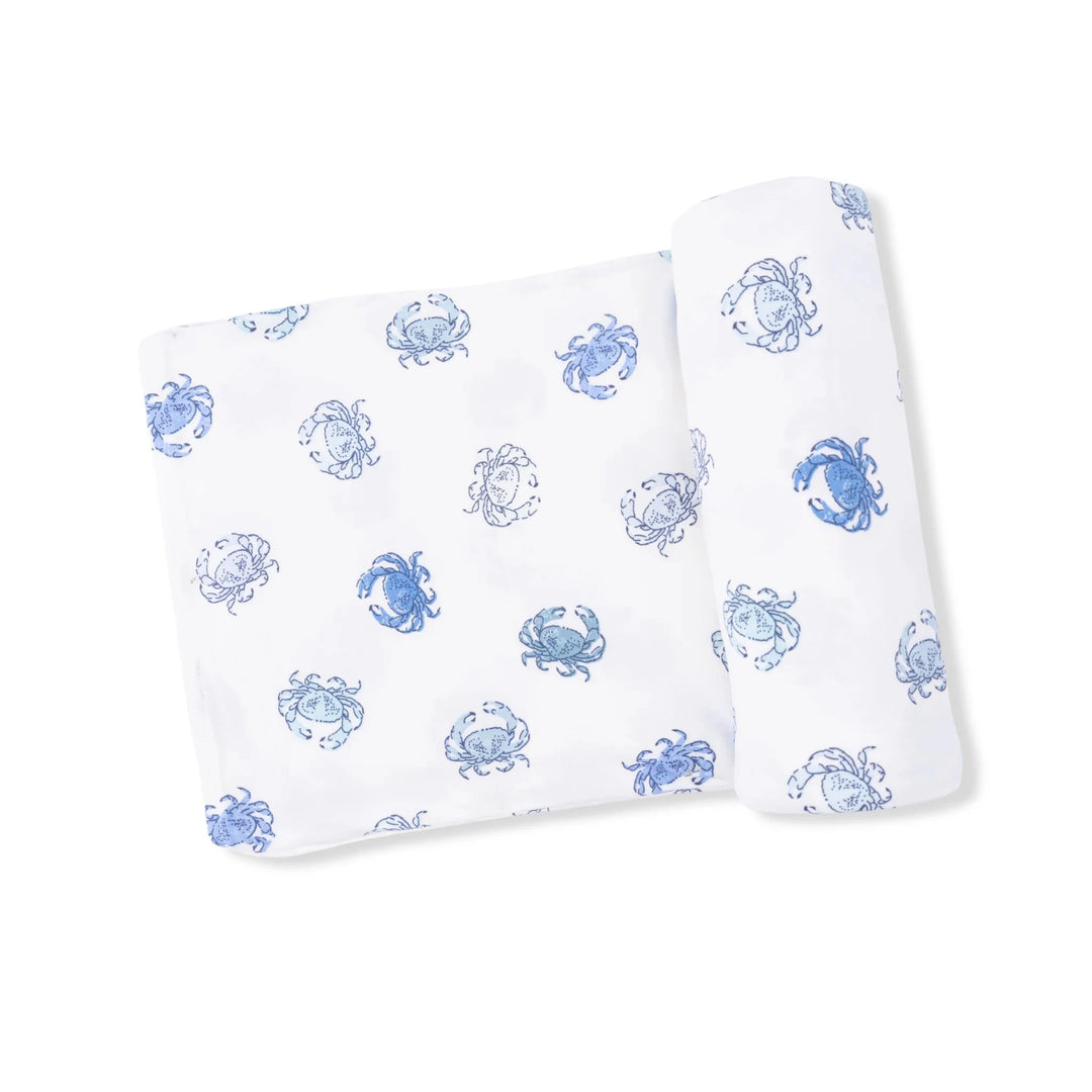 Swaddle Blanket - Blue Crabs Baby Blanket Angel Dear 