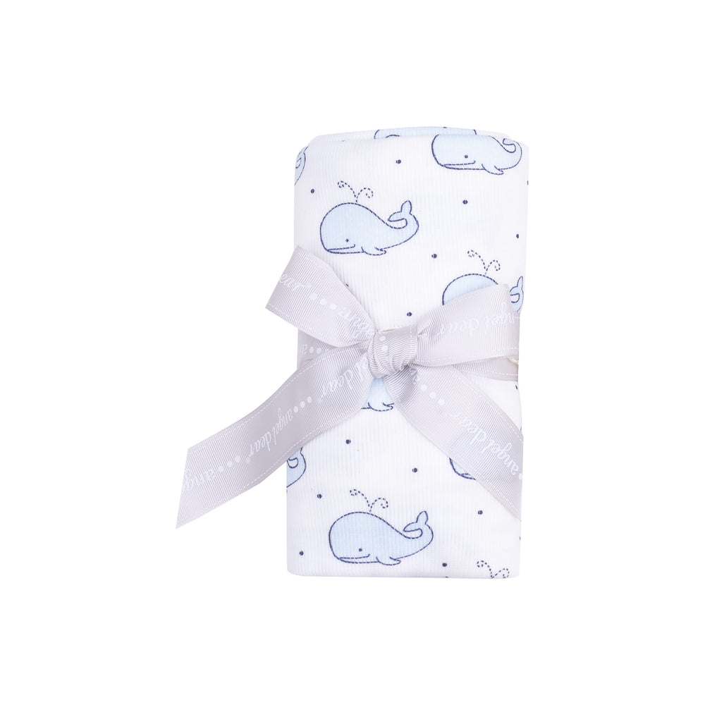 Swaddle Blanket - Bubbly Blue Whale Baby Blanket Angel Dear 