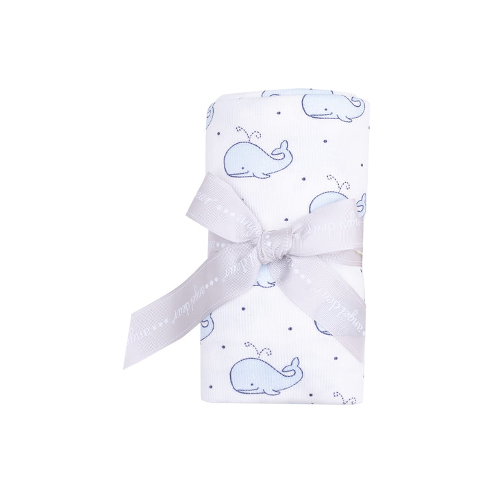 Swaddle Blanket - Bubbly Blue Whale Baby Blanket Angel Dear 