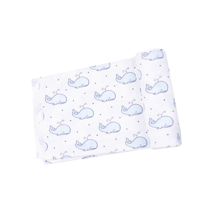 Swaddle Blanket - Bubbly Blue Whale Baby Blanket Angel Dear 