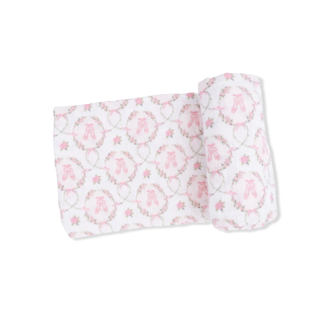 Swaddle Blanket - Cameo Ballet Shoes Baby Blanket Angel Dear 