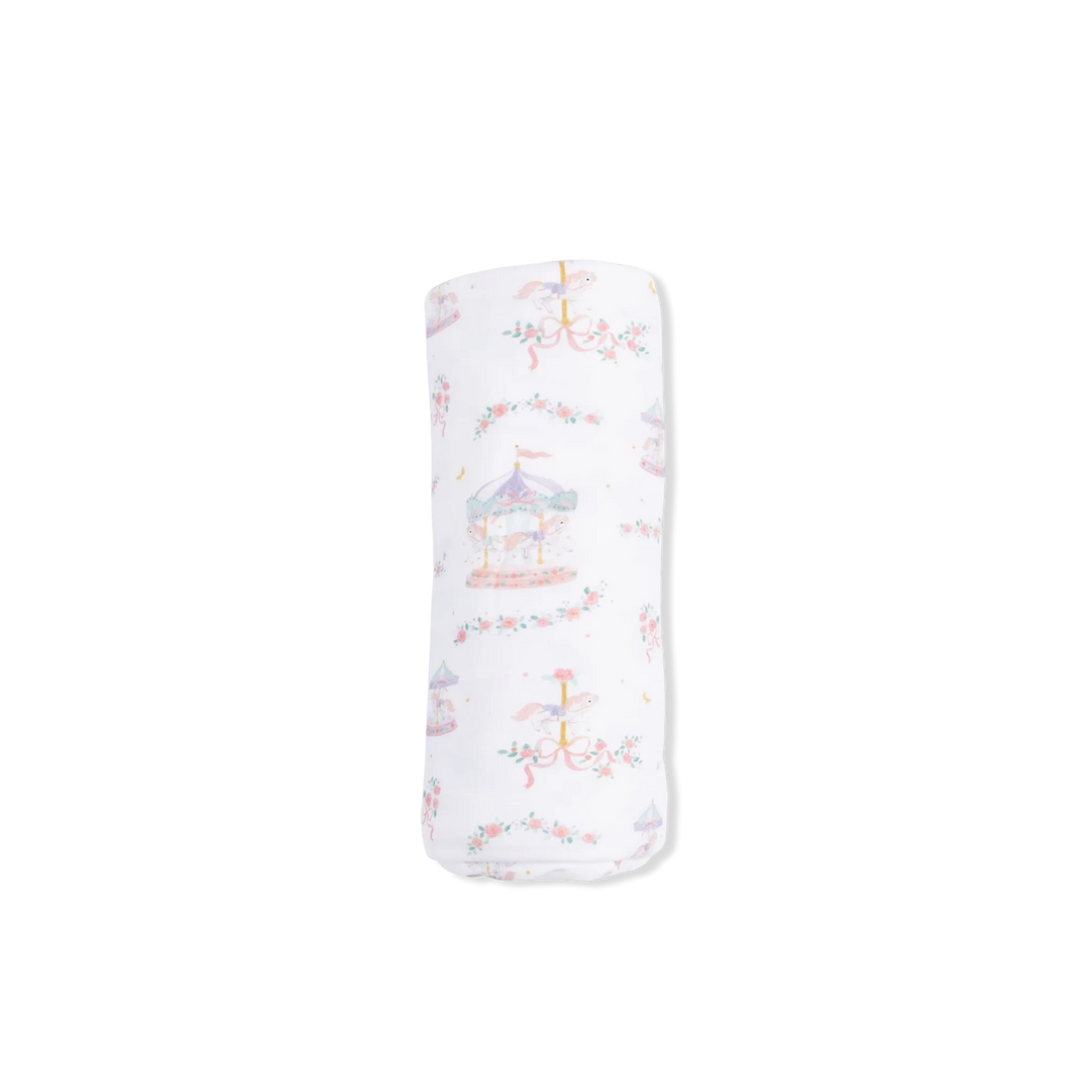 Swaddle Blanket - Carousel with Bows Baby Blanket Angel Dear 
