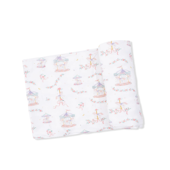 Swaddle Blanket - Carousel with Bows Baby Blanket Angel Dear 