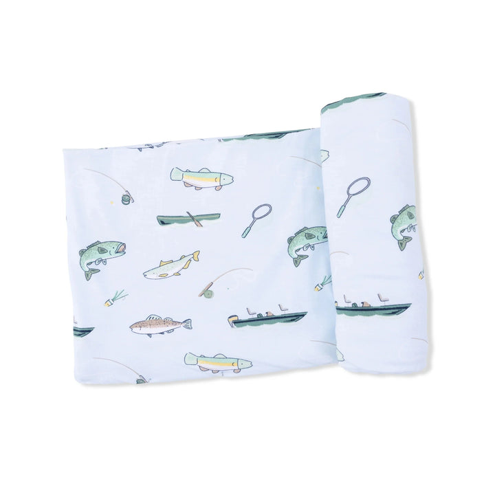 Swaddle Blanket - Fishing Baby Blanket Angel Dear 