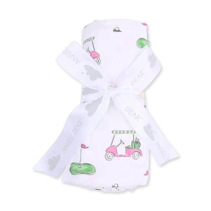 Swaddle Blanket - Golf Carts Pink Baby Blanket Angel Dear 