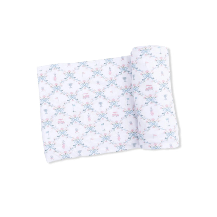 Swaddle Blanket - Golf Trellis Pink Baby Blanket Angel Dear 