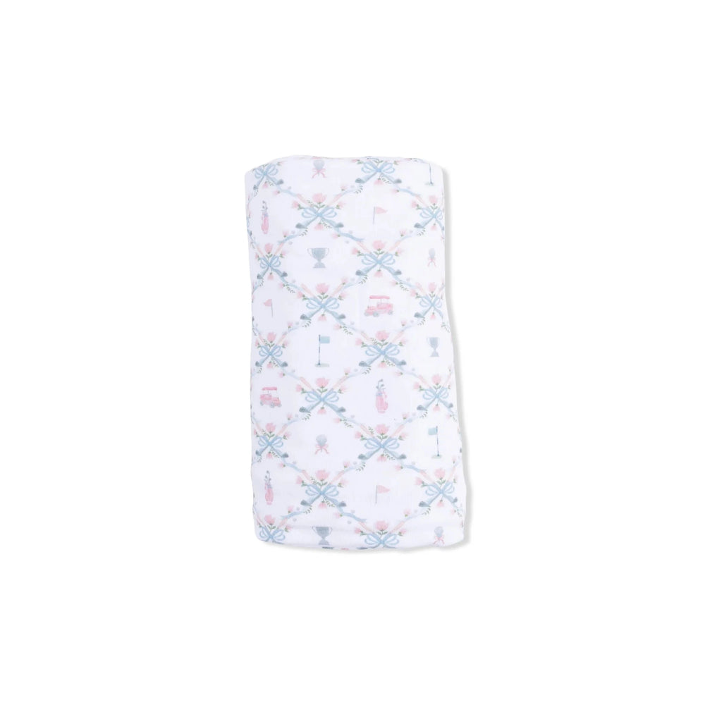 Swaddle Blanket - Golf Trellis Pink Baby Blanket Angel Dear 