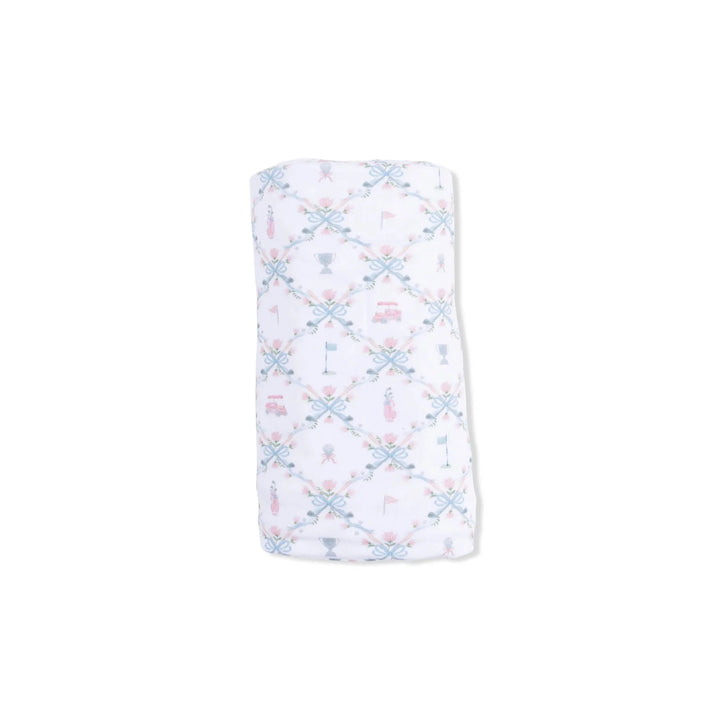 Swaddle Blanket - Golf Trellis Pink Baby Blanket Angel Dear 