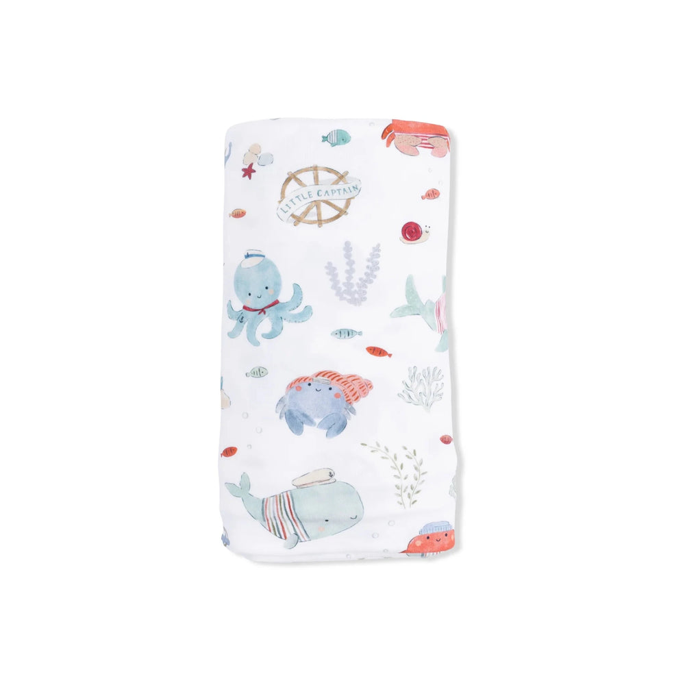 Swaddle Blanket - Sailor Sea Creatures Baby Blanket Angel Dear 