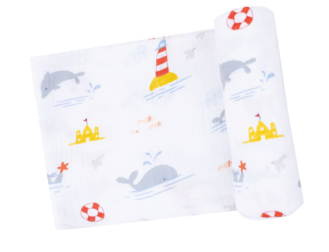 Swaddle Blanket - Take Me To The Sea Baby Blanket Angel Dear 