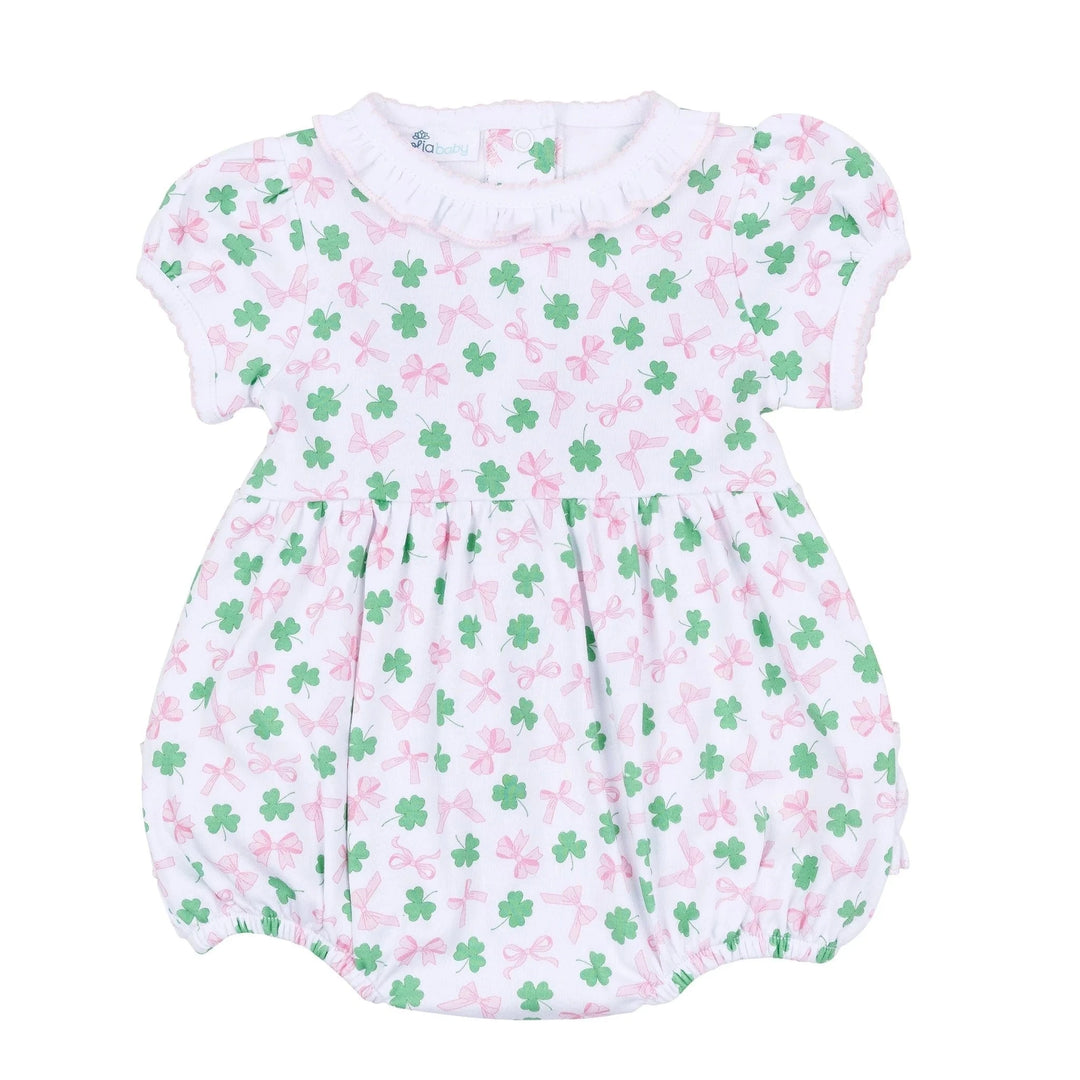 Sweet Clover Print Ruffle Bubble Girl Bubble Magnolia Baby 