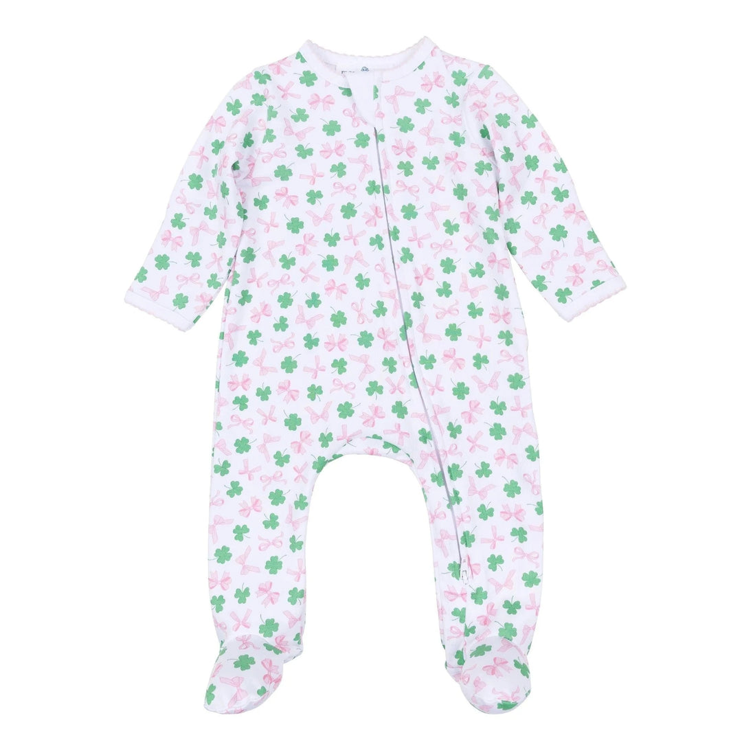 Sweet Clover Print Zip Footie Girl Footie Magnolia Baby 