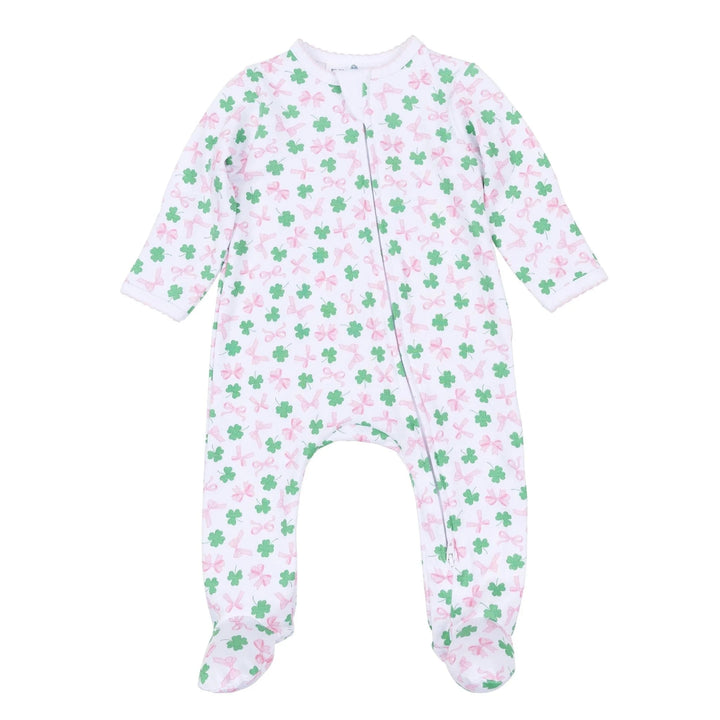 Sweet Clover Print Zip Footie Girl Footie Magnolia Baby 