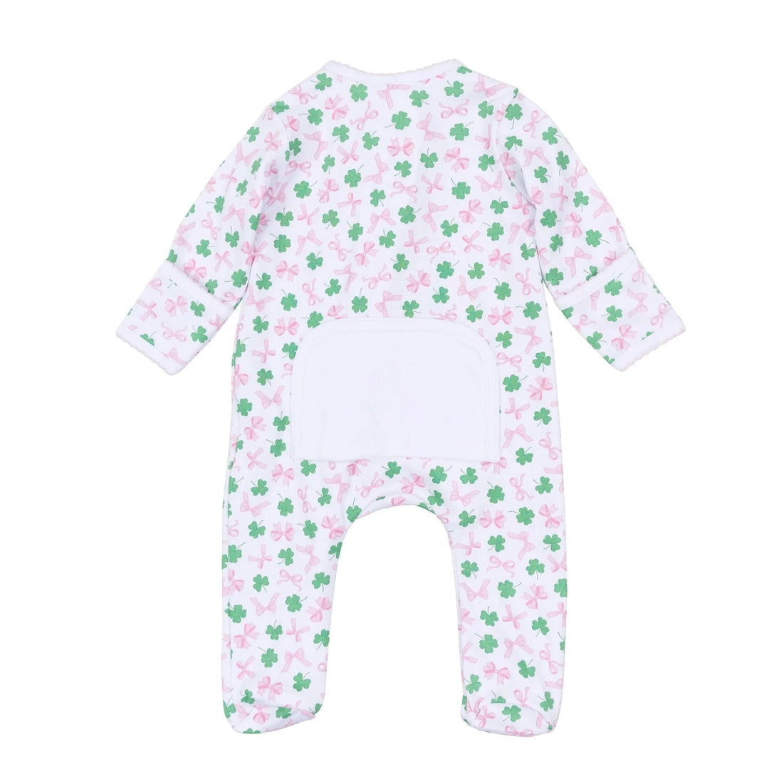 Sweet Clover Print Zip Footie Girl Footie Magnolia Baby 