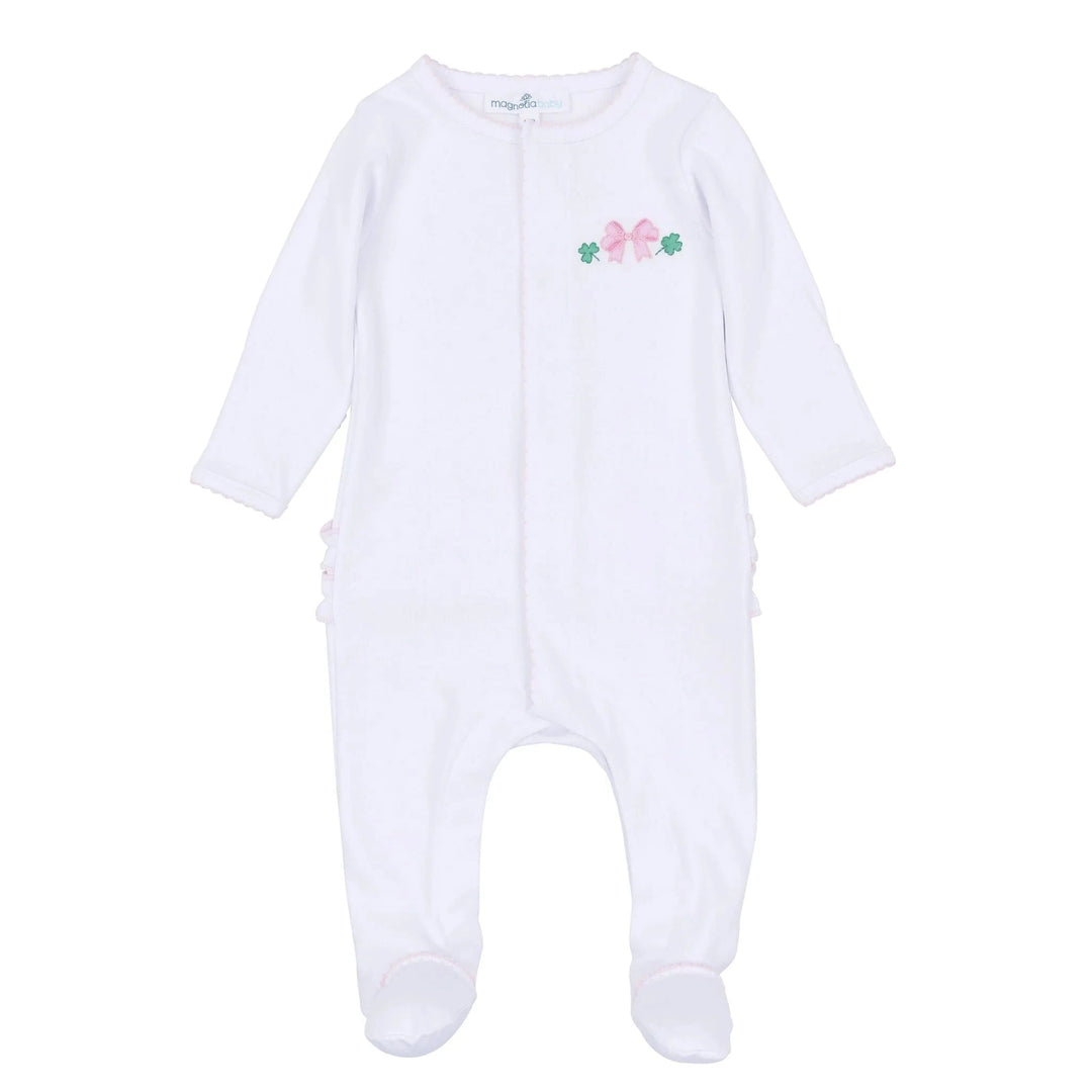 Sweet Clover Ruffle Footie Girl Footie Magnolia Baby 