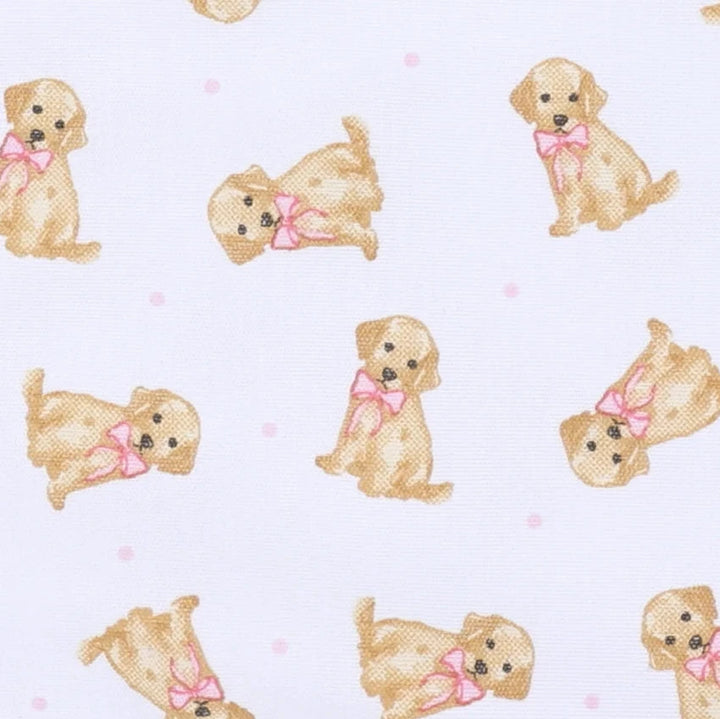 Sweet Golden Long Pajamas - Pink Girl Pajamas Magnolia Baby 