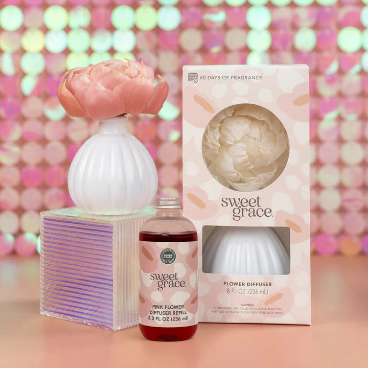 Sweet Grace Pink Flower Oil Refill Diffuser Bridgewater Candle Co 
