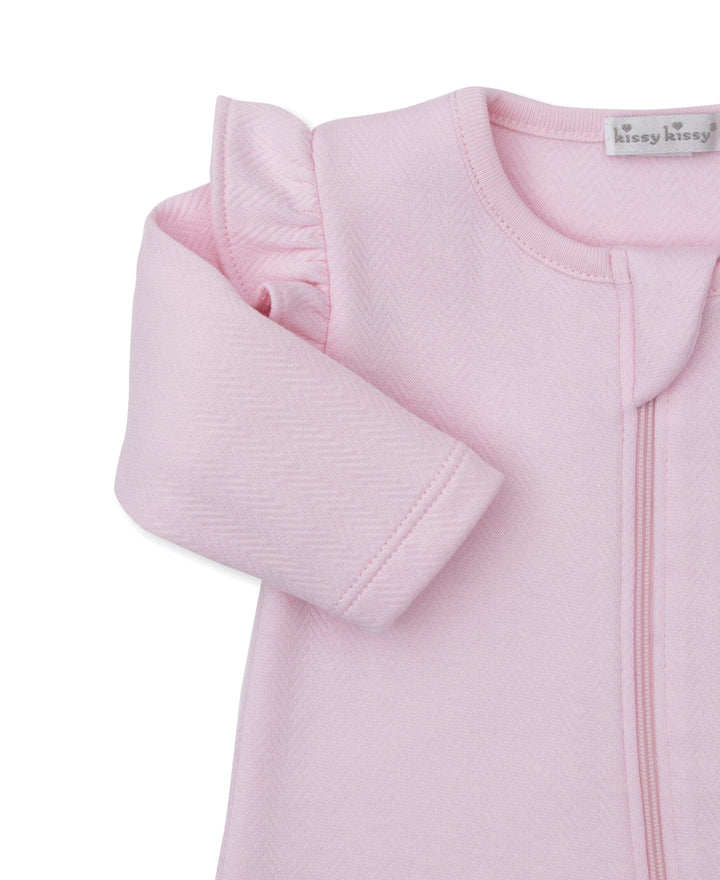 Sweet Homecoming Jacquard Footie - Light Pink Girl Footie Kissy Kissy 