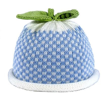 Sweet Pea Knit Caps Baby Hat Margareta Horn Blue Gingham 0-3m 