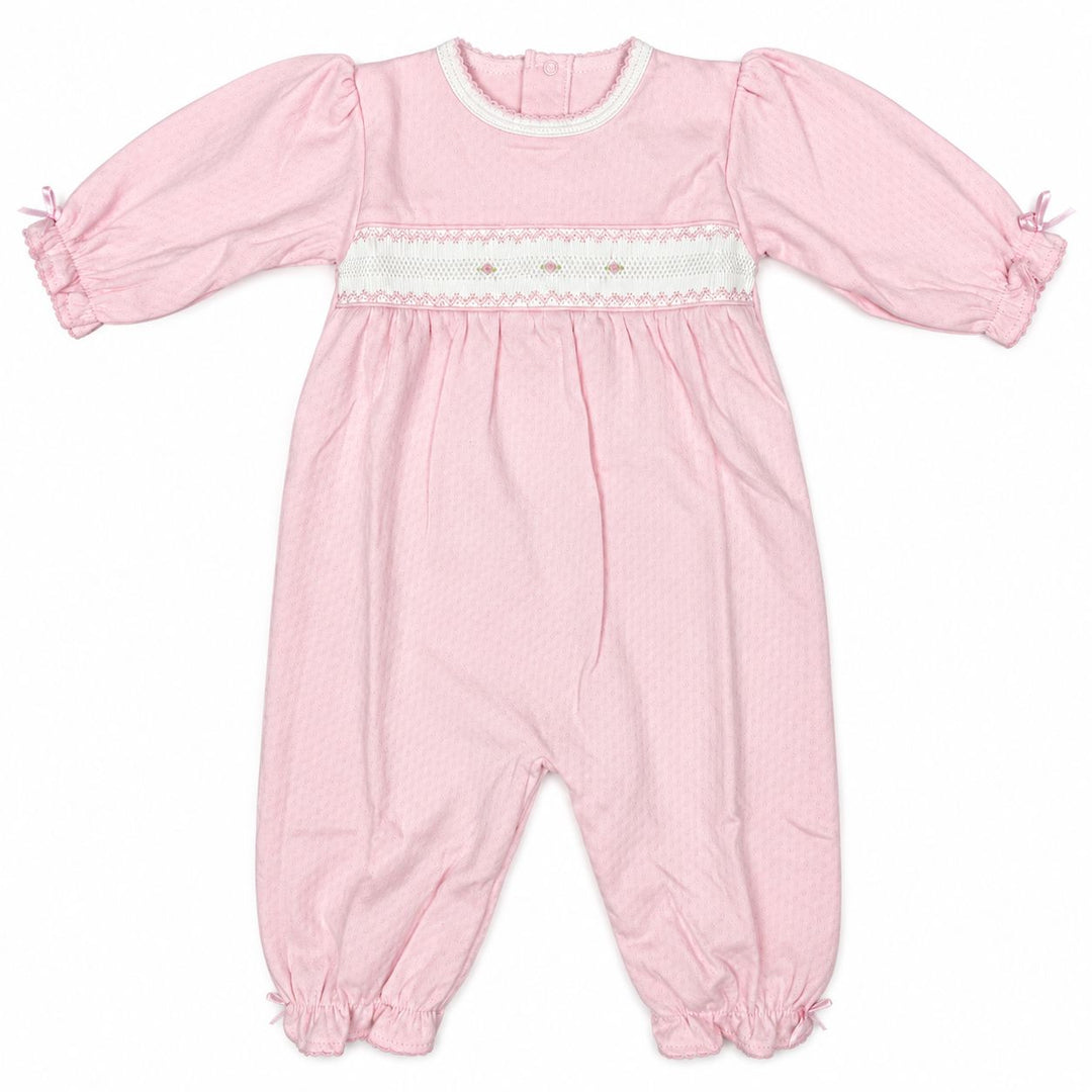 Sweet Pink Smocked Converter Girl Gown Baby Threads 